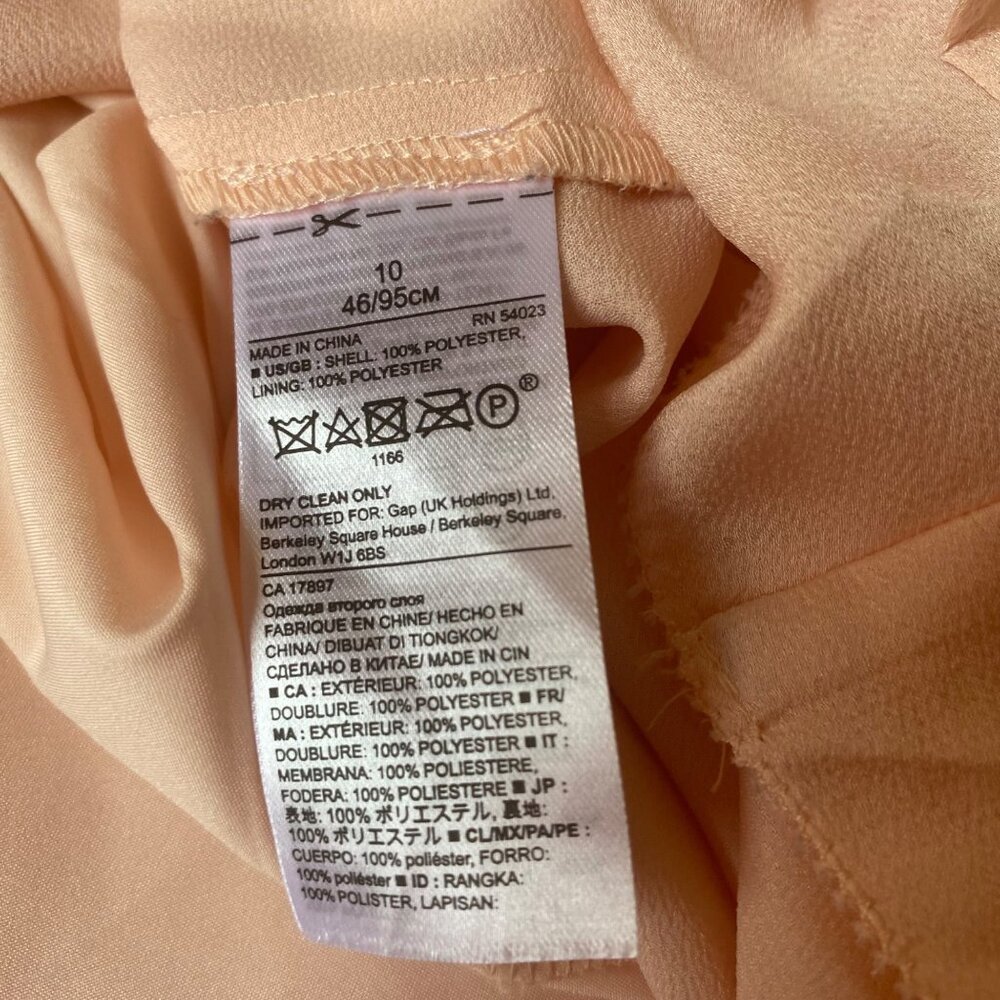 Banana Republic Sleeveless Peach Racerback Dress Ruffle Hem‎ Party Fairy Size 10 - Picture 6 of 10